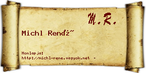 Michl René névjegykártya